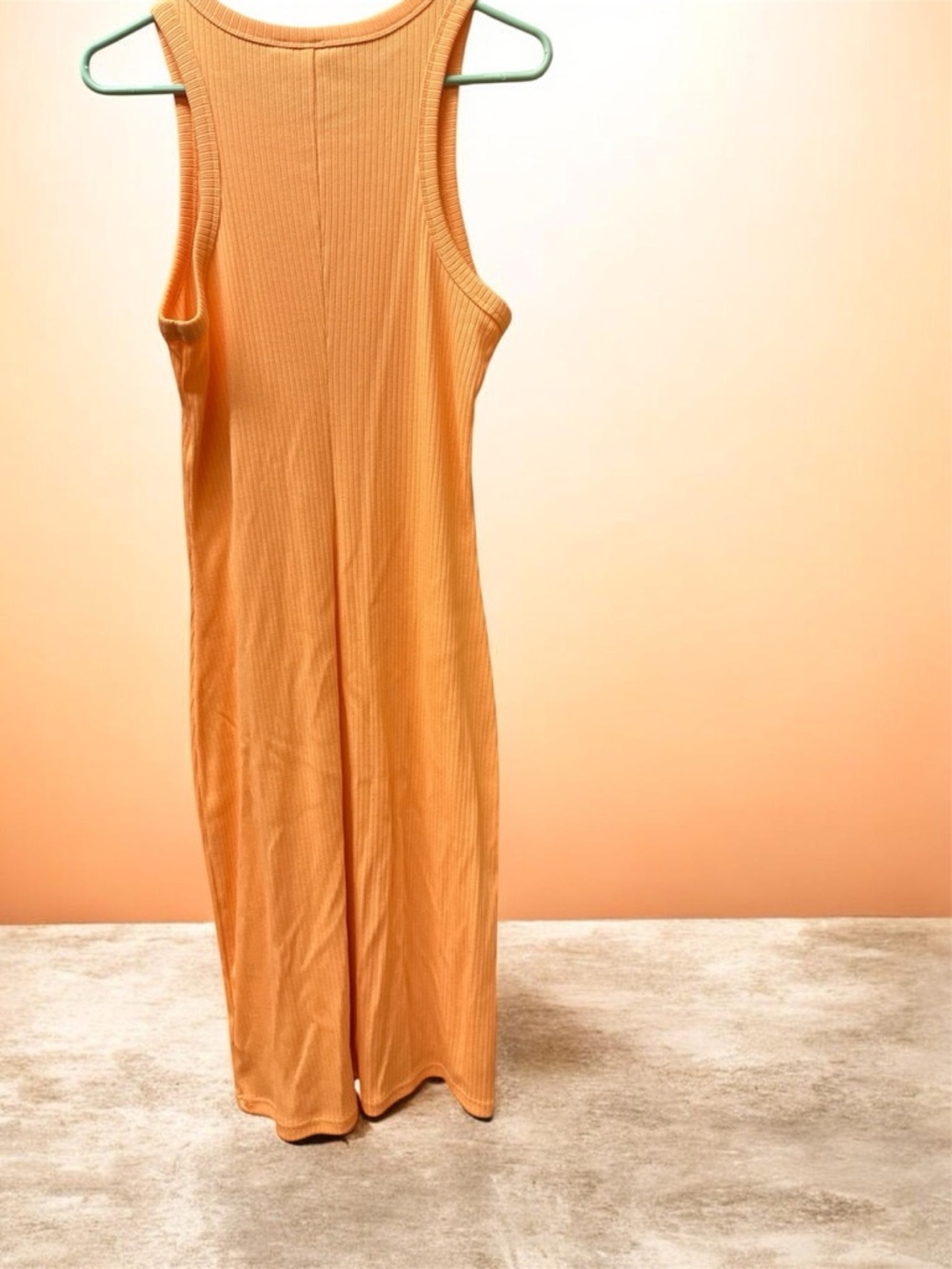 GAP Sleeveless Ribbed Midi Dress in Peach